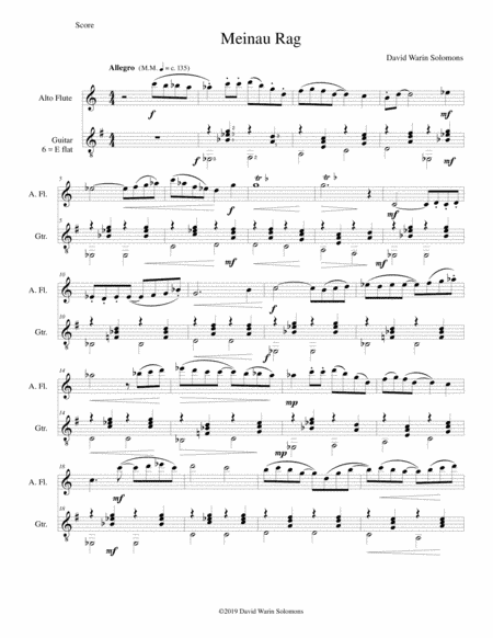 Meinau Rag for alto flute and guitar