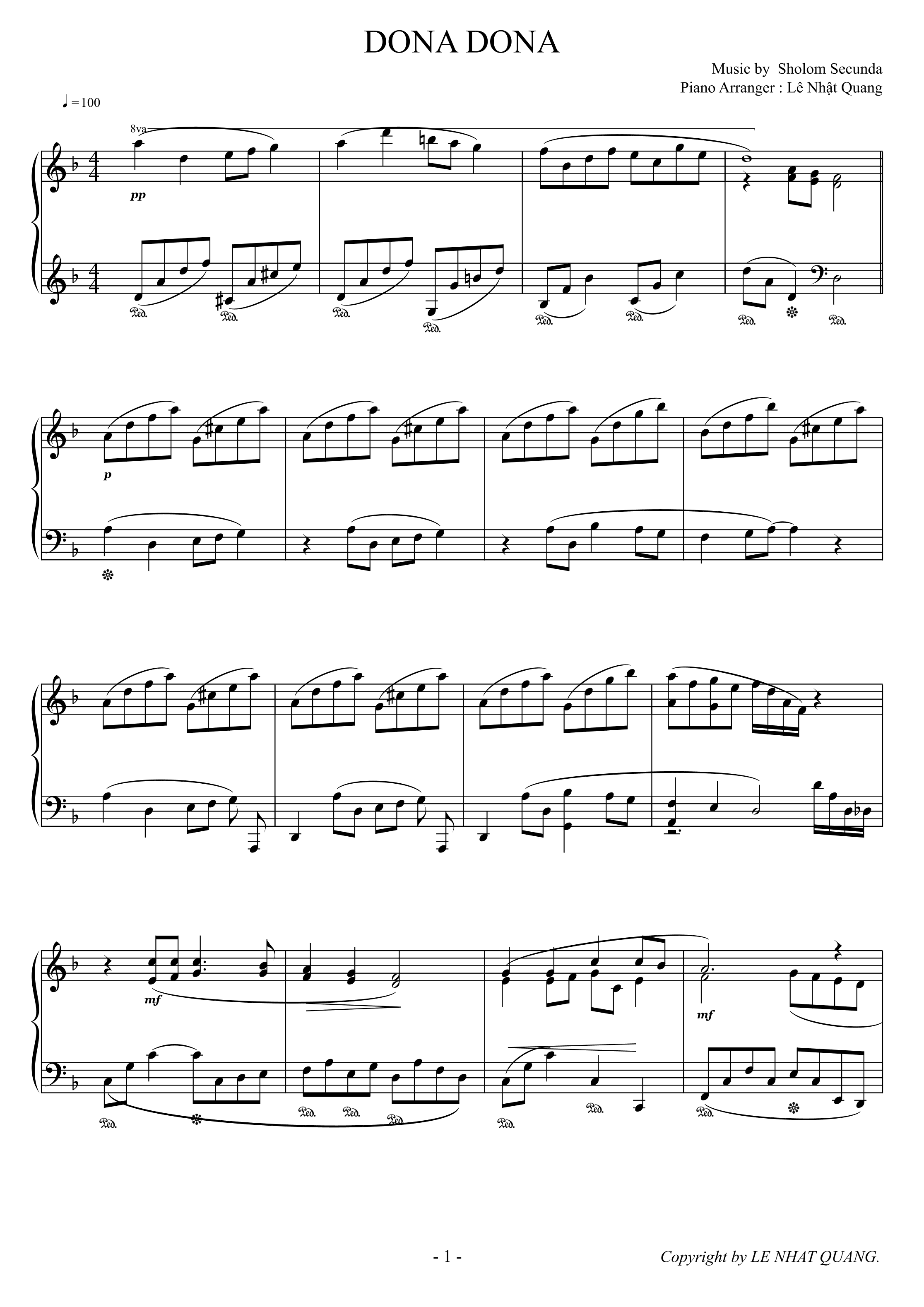 Dona Dona (hargail Version) (arr. Le Nhat Quang)