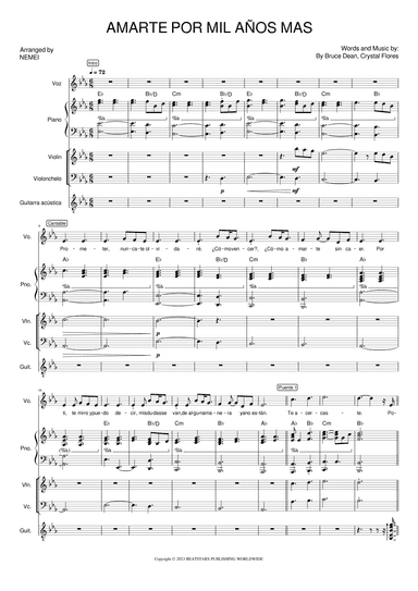 Amarte Por Mil Anos Mas (arr. Nemei)