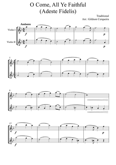 O Come, All Ye Faithful (Adeste Fidelis) (arr. Gildson Cerqueira)