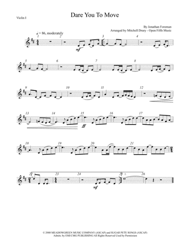 Dare You To Move (arr. Mitchell Drury)