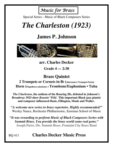 The Charleston (1923) for Brass Quintet (arr. Charles Decker)