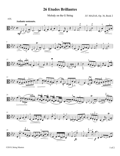 Mazas, Etudes for Viola Op 36, Book 2, No.35 (arr. String Masters)