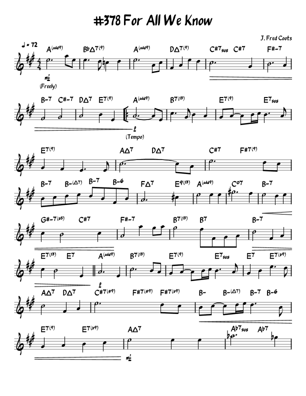 For All We Know (arr. John Fries)