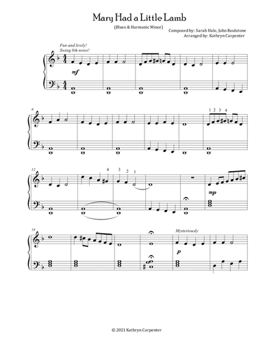 Mary Had a Little Lamb (Blues & Harmonic Minor) (arr. Hale, Roulstone)