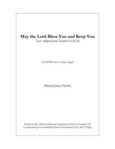 May the Lord Bless You and Keep You