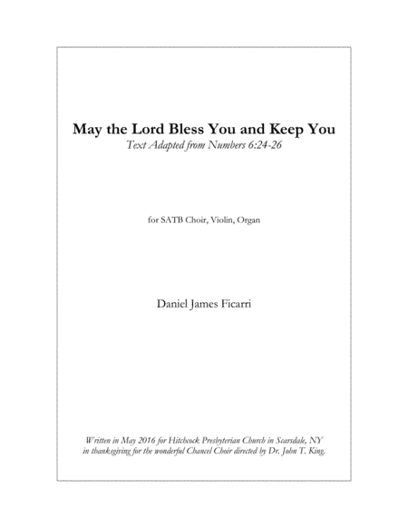 May the Lord Bless You and Keep You