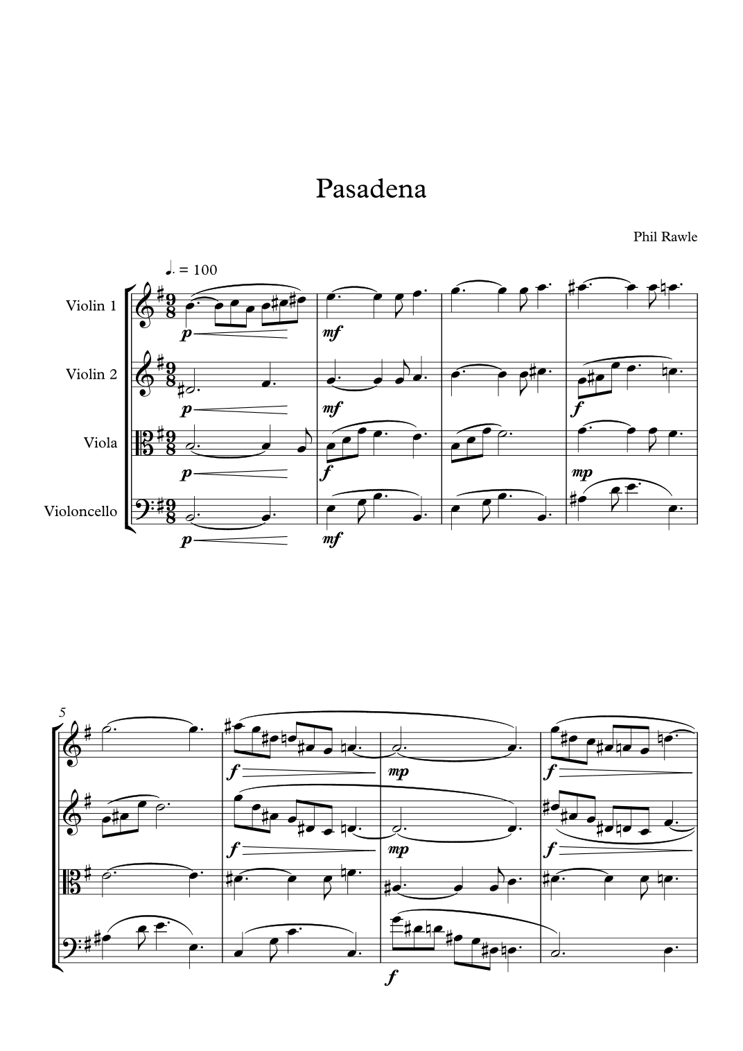 Pasadena - String Quartet