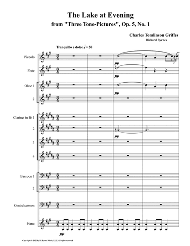 The Lake at Evening ("Three Tone Poems", Op. 5 (Woodwind Choir + Piano) (arr. Richard Byrnes)
