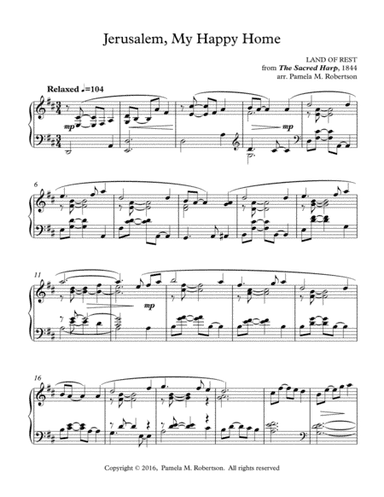 Jerusalem, My Happy Home - Piano Solo (arr. Pamela M. Robertson)