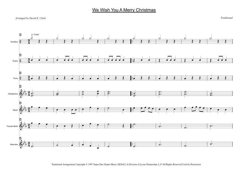 We Wish You A Merry Christmas (arr. David E. Clark)