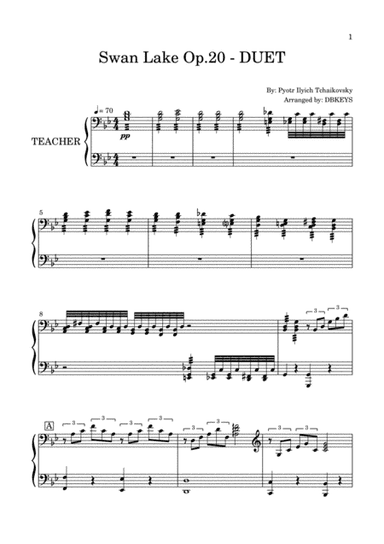 Swan Lake Op.20 - TEACHER PART (arr. DBKEYS)