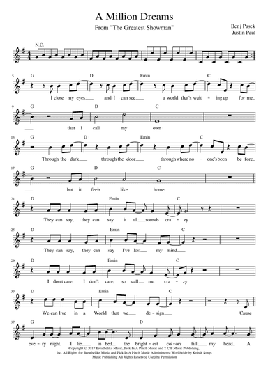 A Million Dreams (arr. Jack Vaughan)