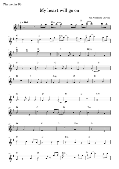 My Heart Will Go On (love Theme From 'titanic') (arr. Veridiana Oliveira)