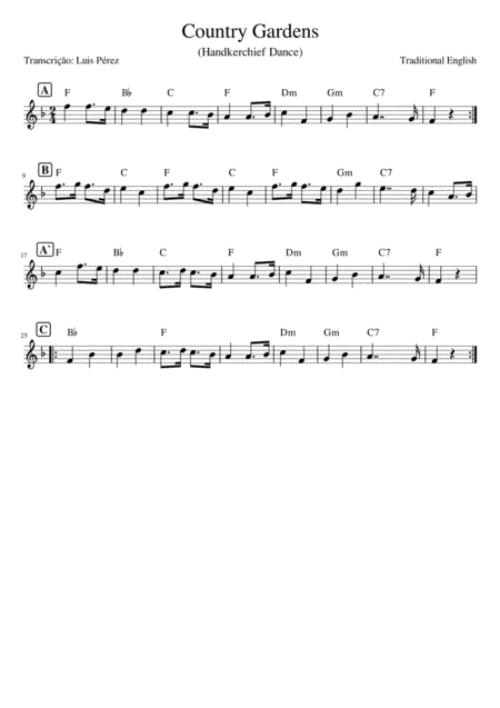 Country Gardens - English folk (arr. Luis P. A. Perez)