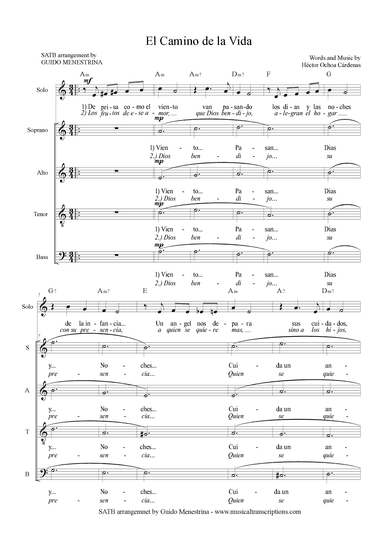 El Camino de la Vida - SATB (arr. Guido Menestrina)