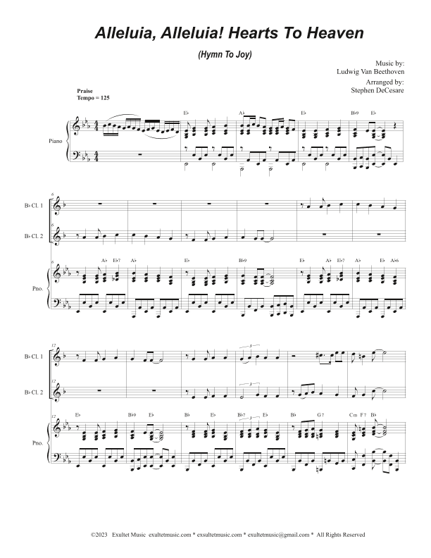 Alleluia, Alleluia! Hearts To Heaven (Duet for Bb-Clarinet) (arr. Stephen DeCesare)