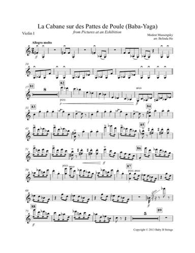 The Hut on Fowl's Legs (Baba - Yaga) from Pictures at an Exhibition for String Quartet (arr. Belinda Niling Stohner)