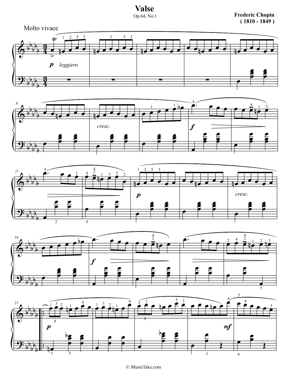 Chopin Minute Waltz Op.64 No.1 (arr. Choupak)