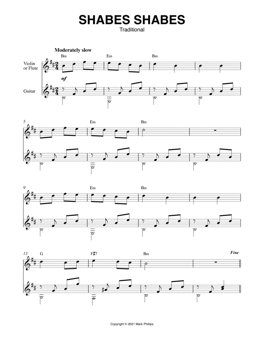 Shabes Shabes (arr. Mark Phillips)
