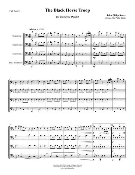 Black Horse Troop March for Trombone Quartet (arr. Philip Brink)