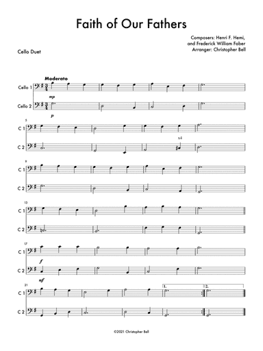 Faith of Our Fathers - Cello Duet (arr. Christopher Bell)