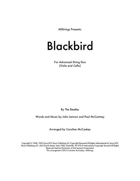 Blackbird (arr. Caroline McCaskey)
