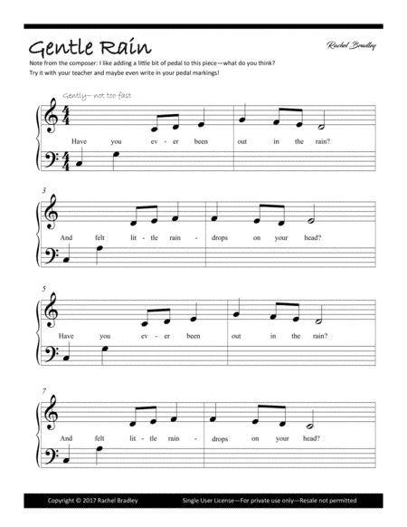 Gentle Rain--Flowing beginner solo