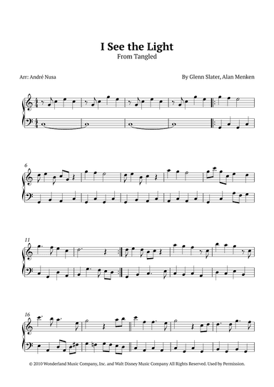 I See The Light (arr. André Nusa)