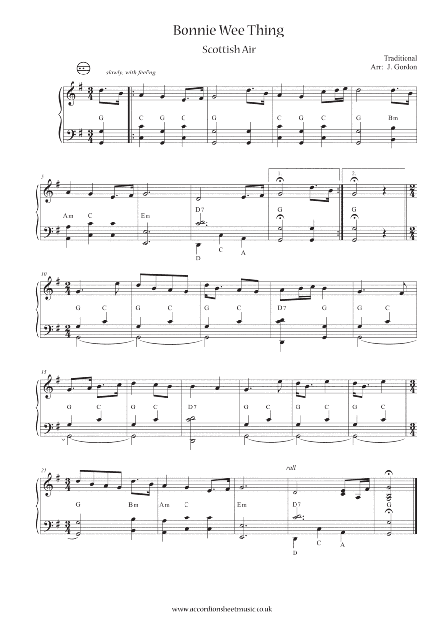 Bonnie Wee Thing (arr. Julia Gordon)