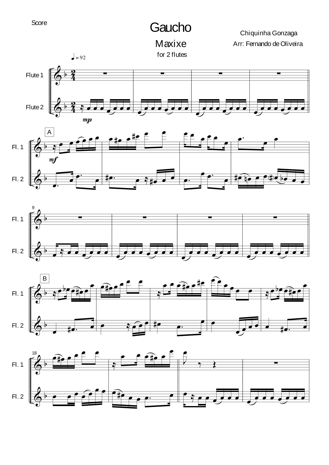 Gaúcho corta jaca ( Gaucho cuts jackfruit) (arr. Fernando de Oliveira)