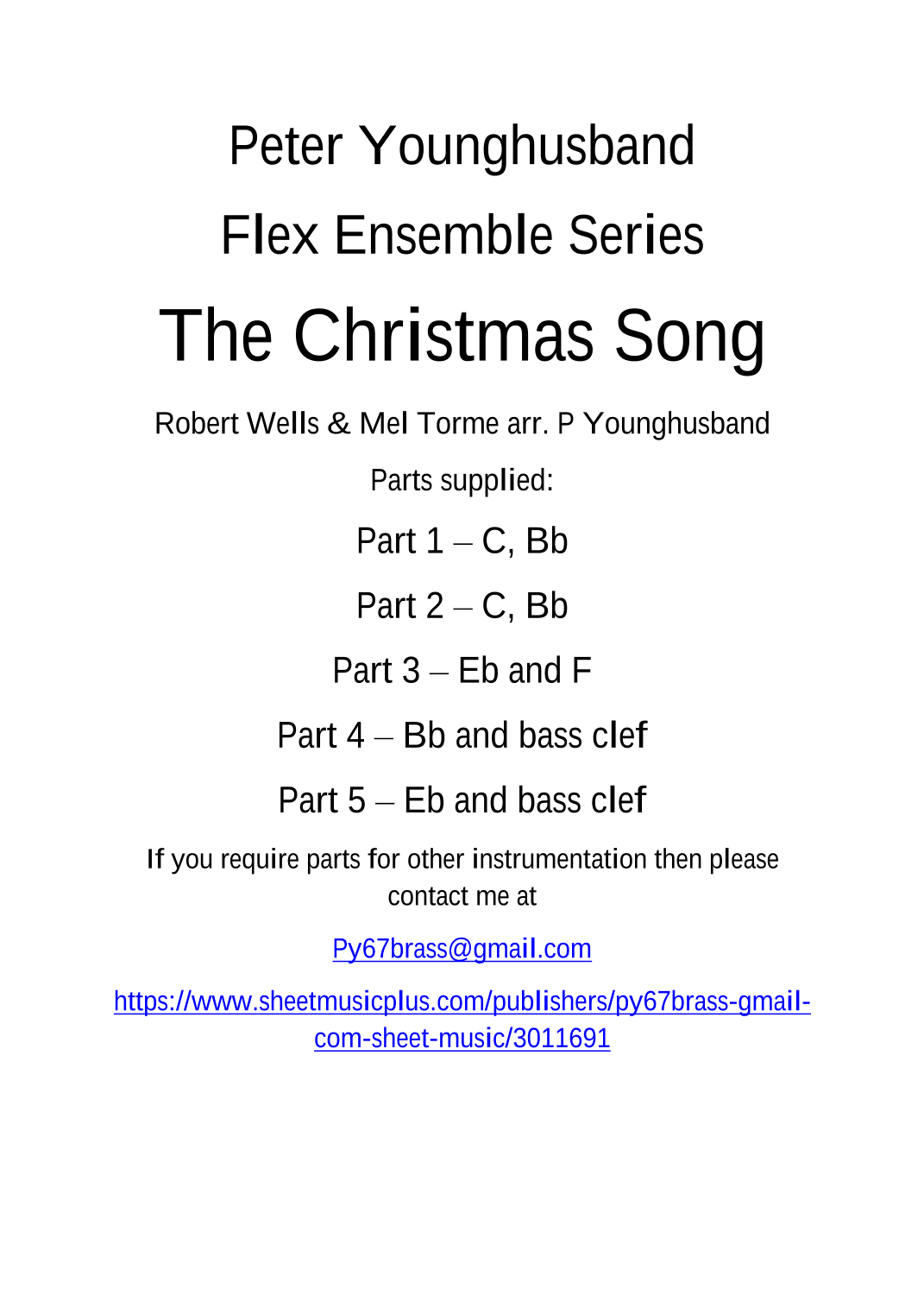 The Christmas Song (chestnuts Roasting On An Open Fire) (arr. Peter Younghusband)