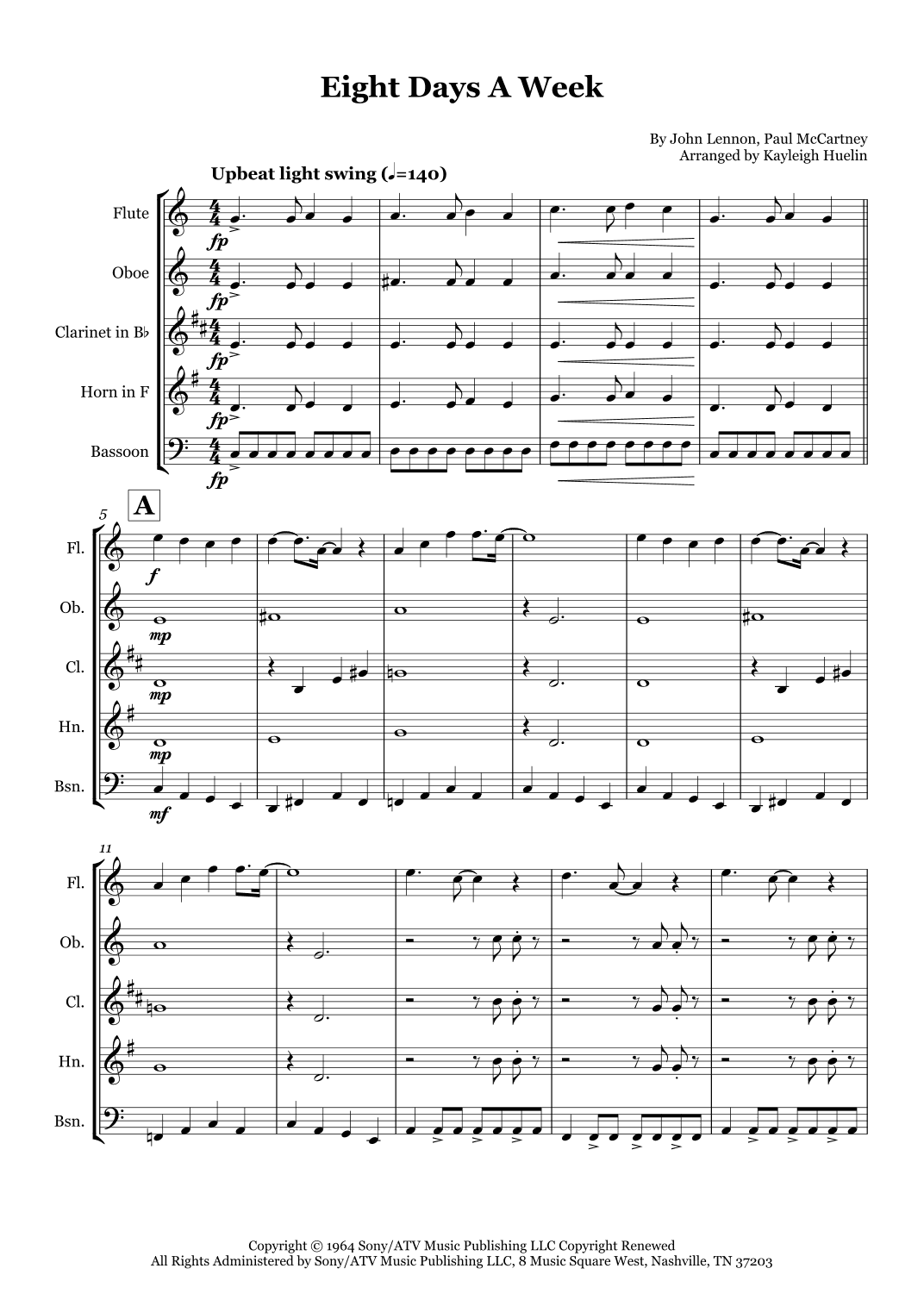 Eight Days A Week (arr. Kayleigh Huelin)