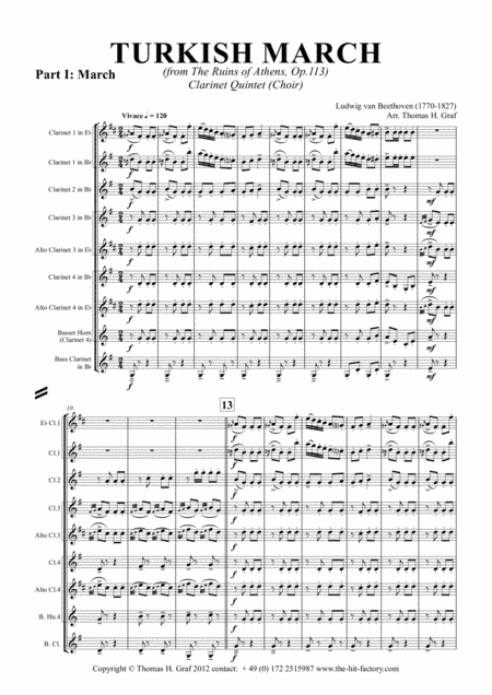 Turkish March & Laendler - Beethoven - Clarinet Quintet (arr. Thomas H. Graf)