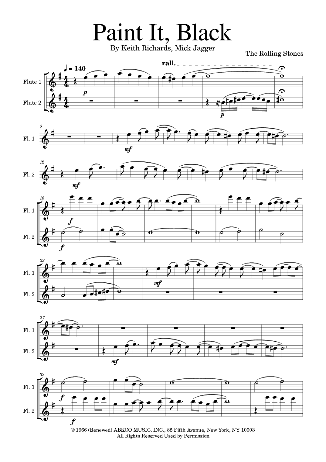 Paint It, Black (arr. Golden Skull Editions)