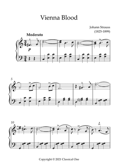 Strauss - Vienna Blood(With Note name) (arr. MPS)