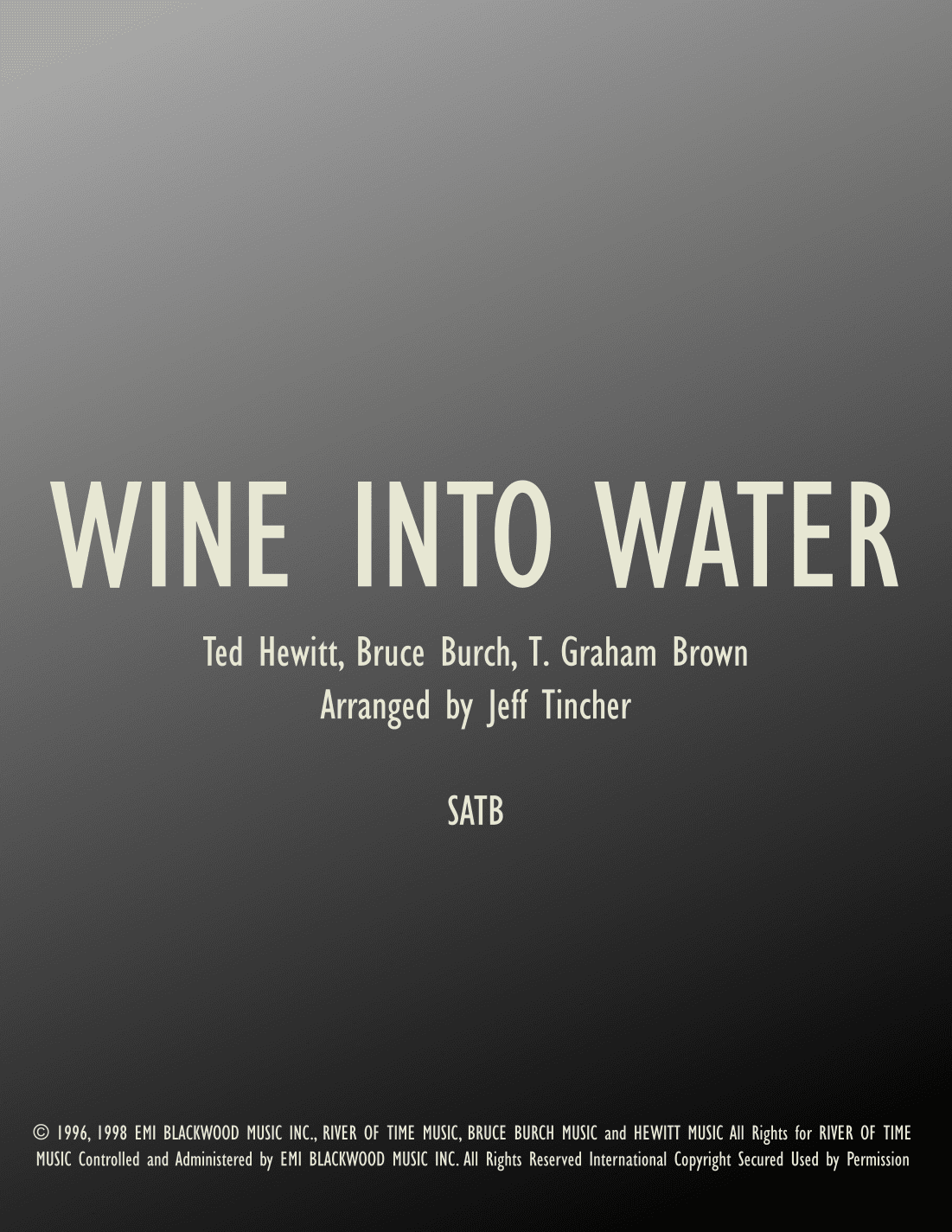 Wine Into Water (arr. Jeff Tincher)