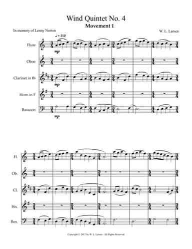 W L Larsen - Wind Quintet No. 4
