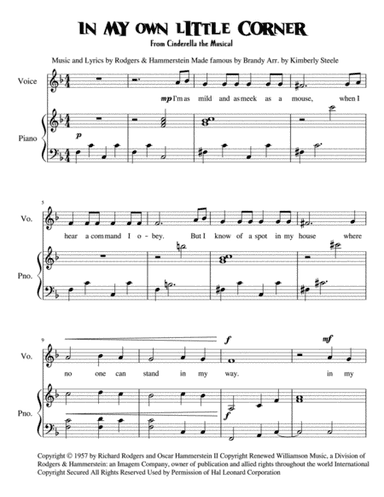In My Own Little Corner (arr. Kimberly Steele)