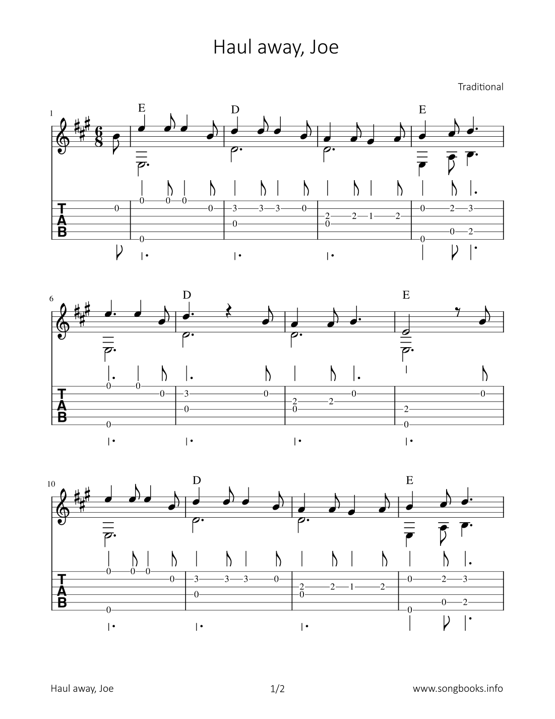 Haul away, Joe (arr. Bettina Schipp)