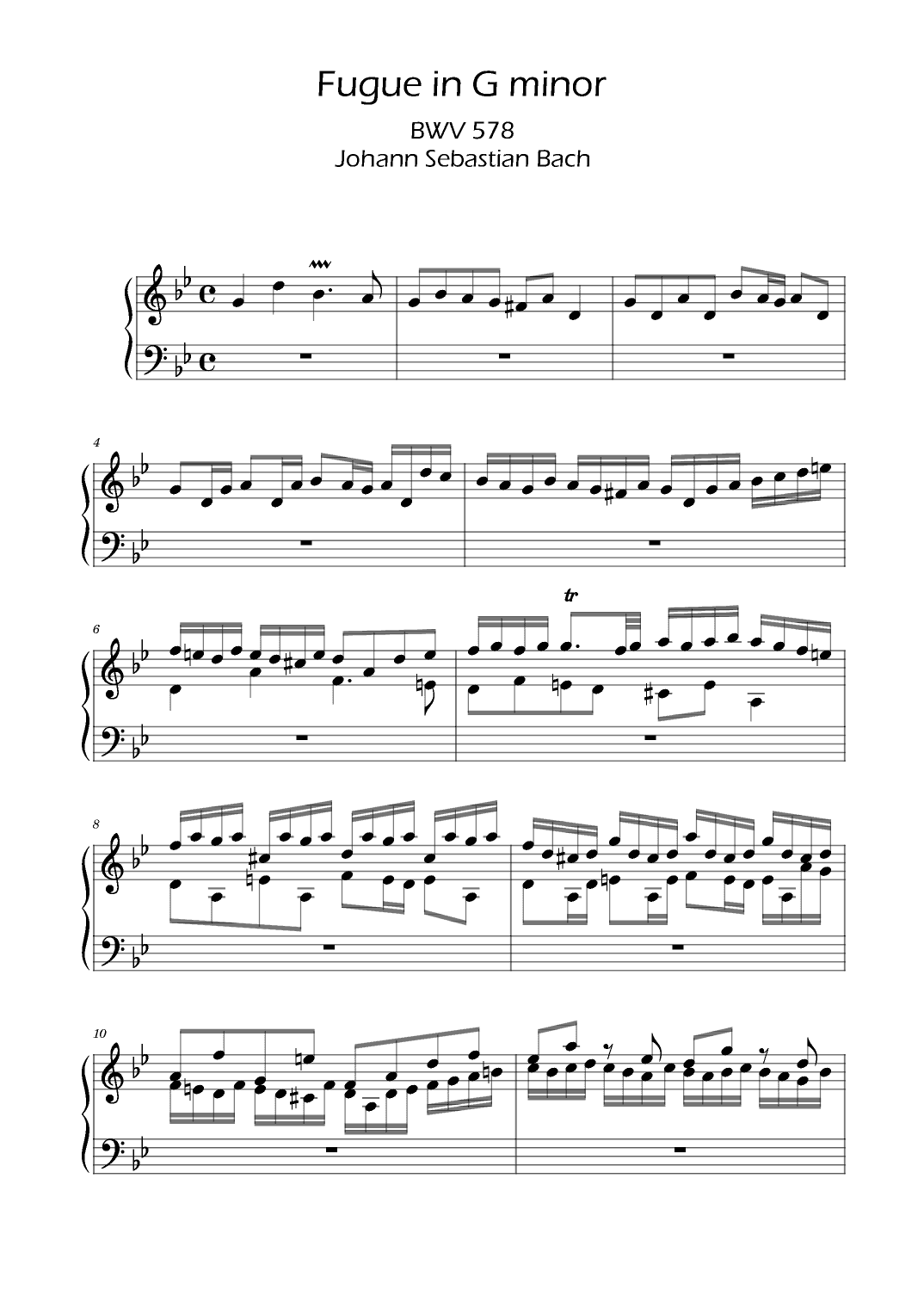 Fugue in G minor BWV 578 - Bach - Piano (arr. Ygor Nunes)