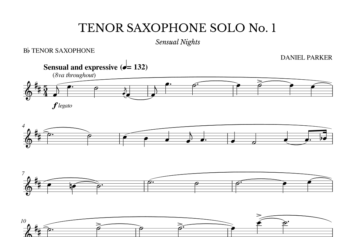 Tenor Saxophone Solo No. 1 (Sensual Nights)