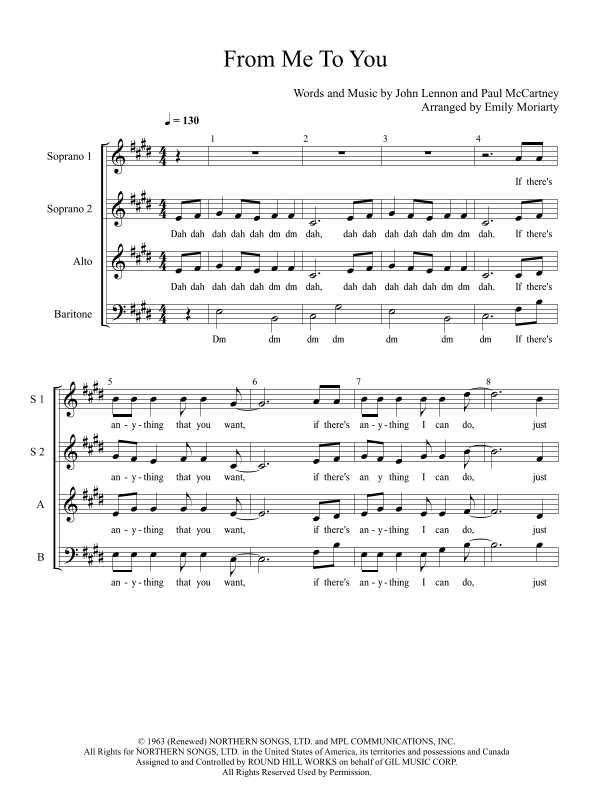 From Me To You (arr. Emily Maree Moriarty)