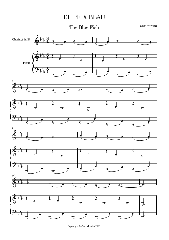 EL PEIX BLAU Cl & Pno