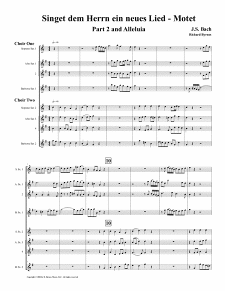 Singet dem Herrn ein neues Lied Motet – Part 2 & Alleluia by J.S. Bach (Double Saxophone Choir) (arr. Richard Byrnes)