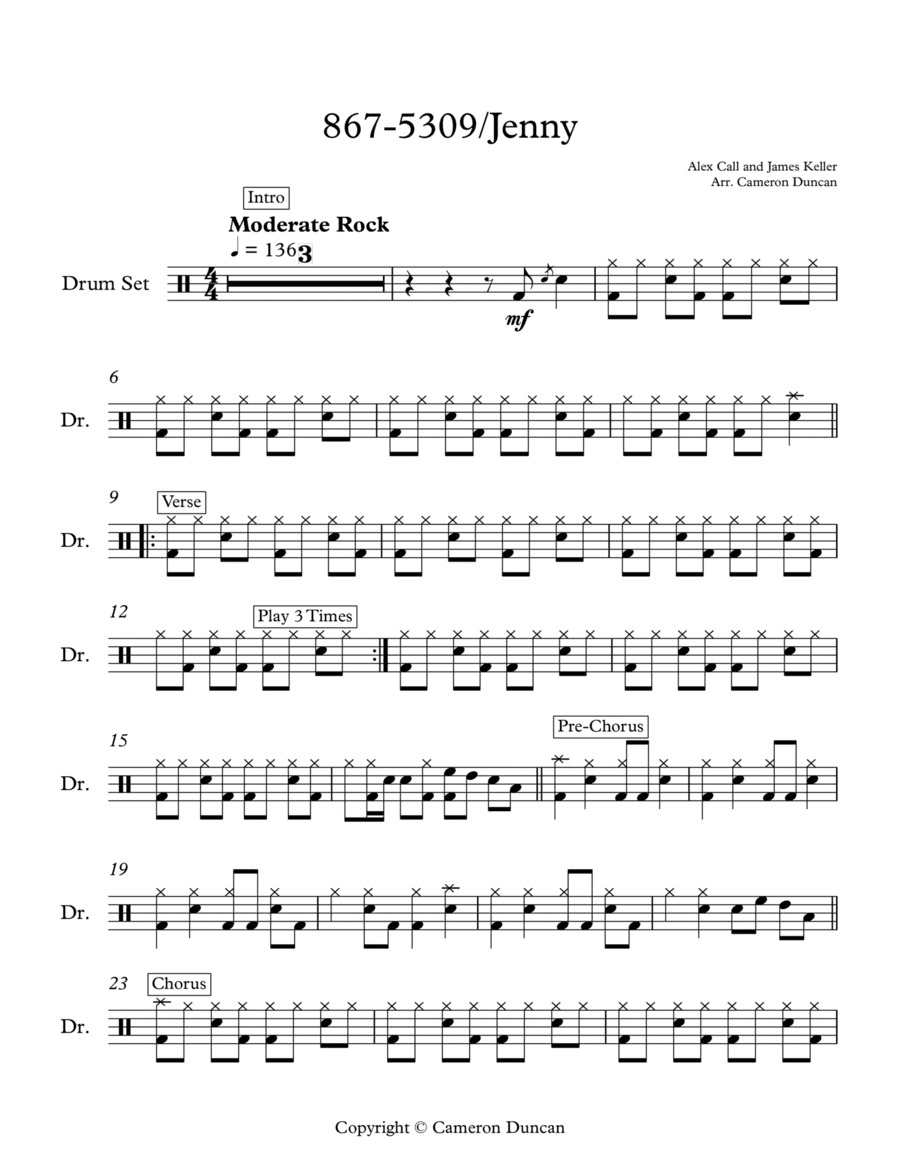 867-5309/jenny (arr. Cameron Duncan)