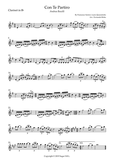 Con Te Partiro (time To Say Goodbye) (arr. Fernando Britto)