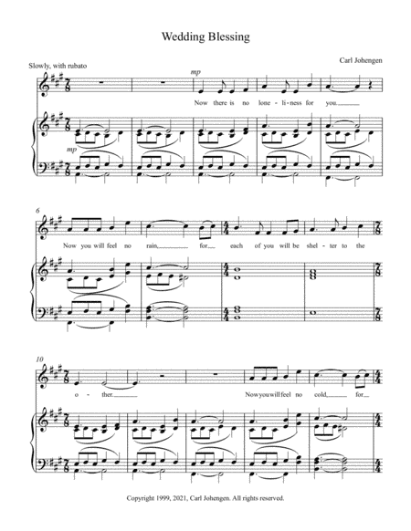 Wedding Blessing, Carl Johengen