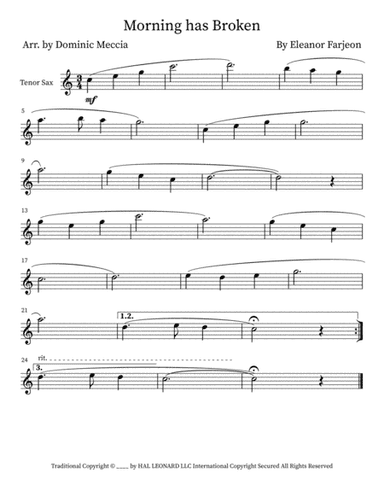 Morning Has Broken (arr. Dominic Meccia)