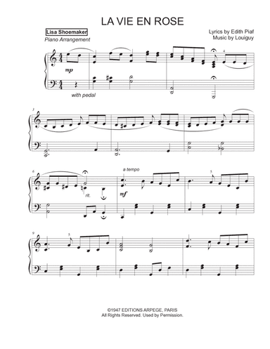 La Vie En Rose (elena Urioste And Tom Poster Version) (arr. Arr. by Lisa Shoemaker)
